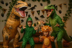 Tendencias en disfraces de dinosaurios para Halloween y Carnaval 2025